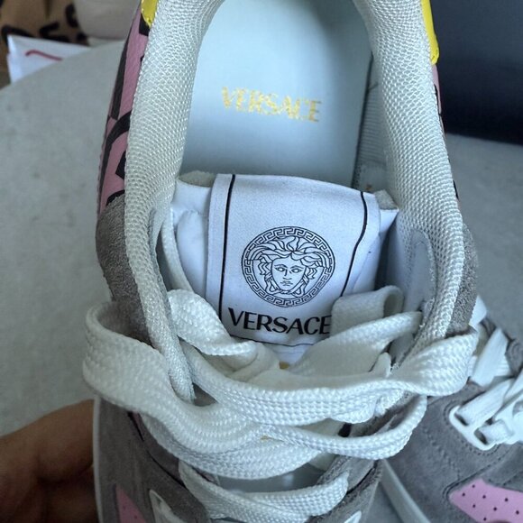 Versace Medusa Pink/Black Leather Women's Sneaker Shoe, 1014316, multiple sizes - Picture 12 of 12